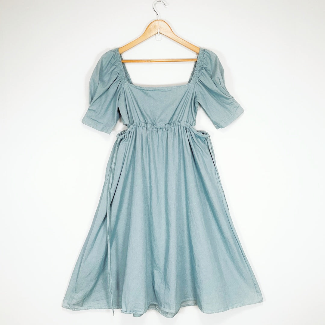 YJRcoco - Light Blue Puff Sleeve Dress
