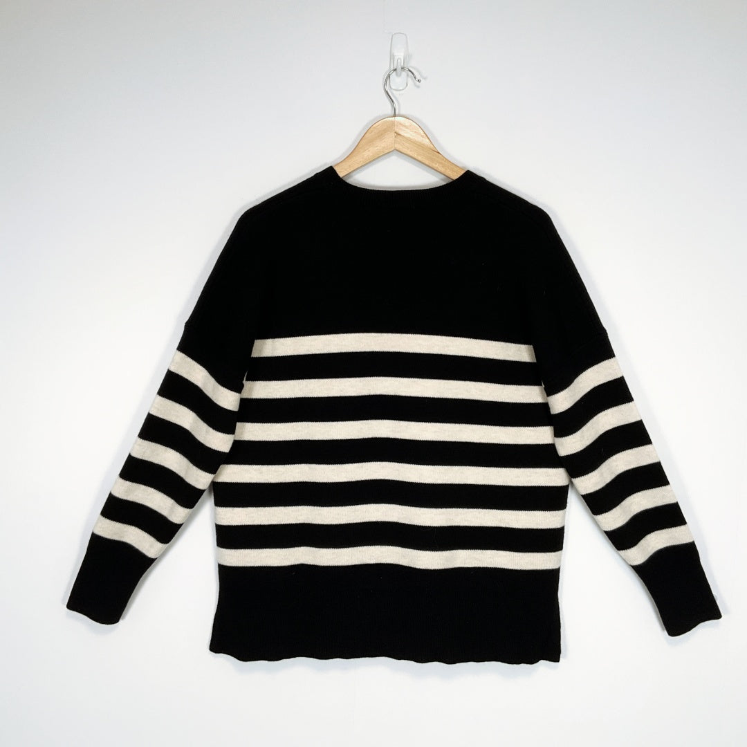 Seed heritage - Black & Cream Stripped Oversized Knit Sweater