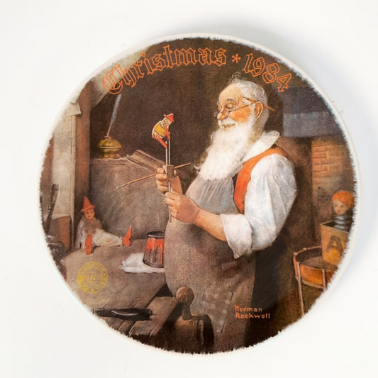 Edwin M. Knowles - Norman Rockwell ‘Santa in His Workshop’ Limited Edition Collector Plate