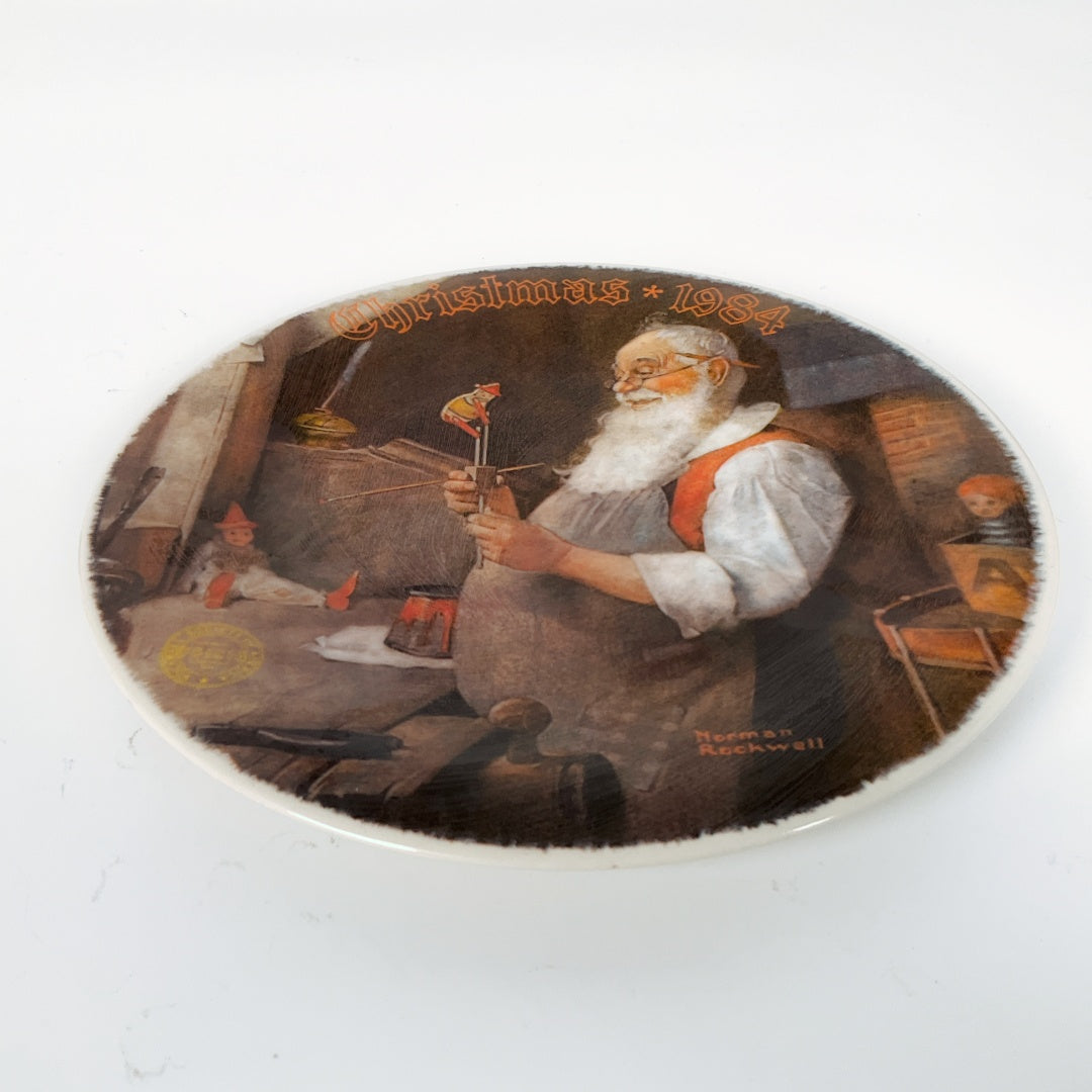 Edwin M. Knowles - Norman Rockwell ‘Santa in His Workshop’ Limited Edition Collector Plate