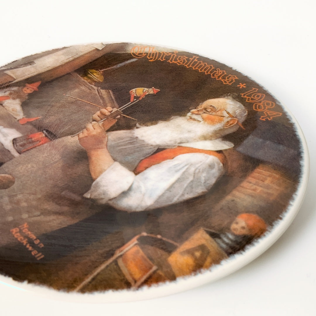 Edwin M. Knowles - Norman Rockwell ‘Santa in His Workshop’ Limited Edition Collector Plate