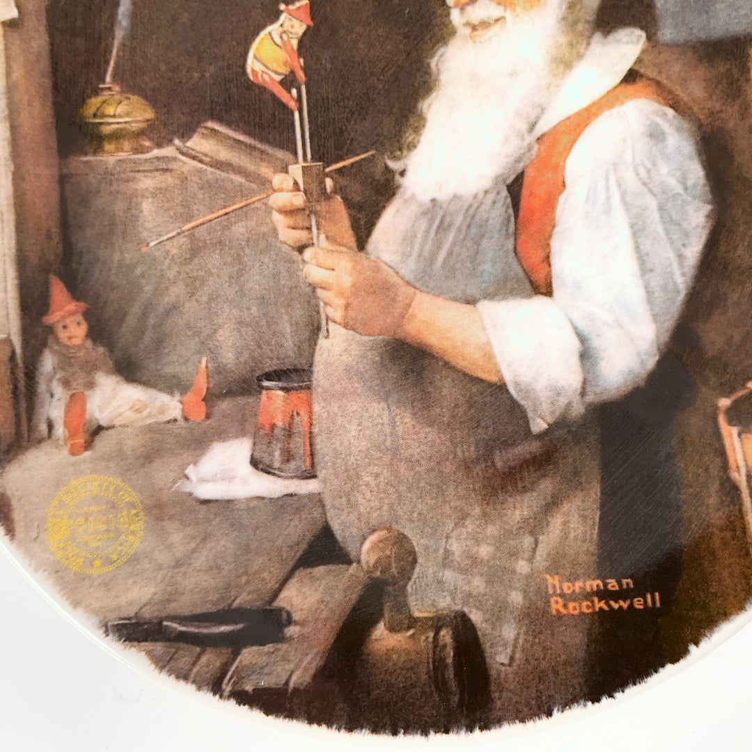 Edwin M. Knowles - Norman Rockwell ‘Santa in His Workshop’ Limited Edition Collector Plate