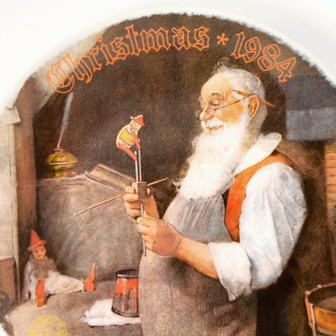 Edwin M. Knowles - Norman Rockwell ‘Santa in His Workshop’ Limited Edition Collector Plate