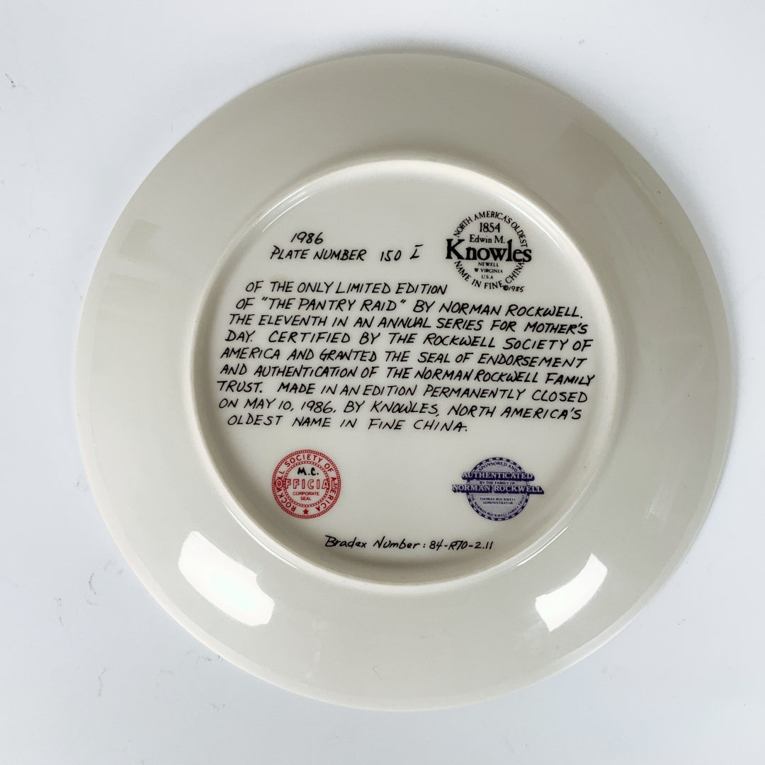 Edwin M. Knowles - Norman Rockwell ‘The Pantry Road’ Limited Edition Mother's Day Collector Plate