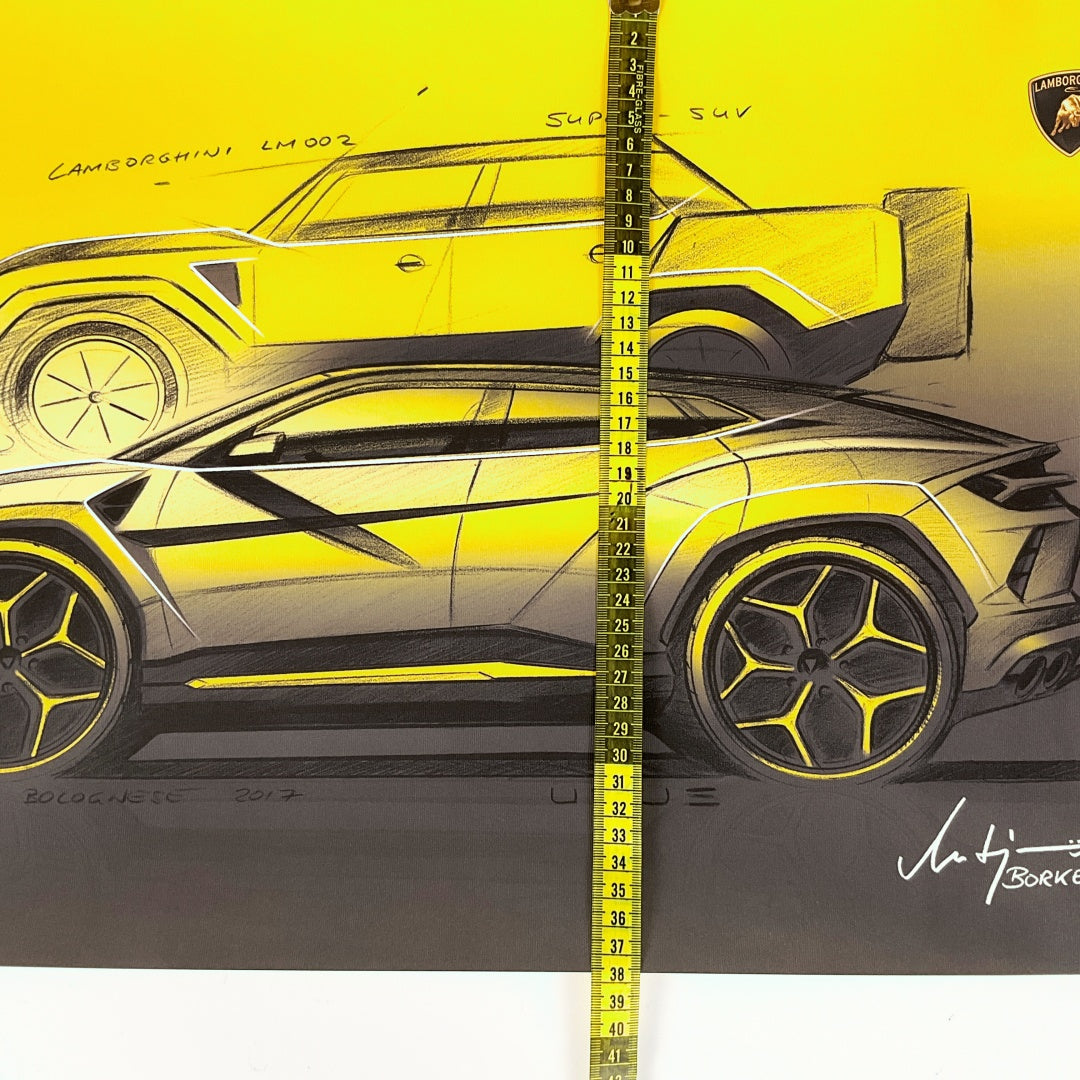 Lamborghini Sketch - LM002 Drawing Poster Mitja Borkert Art signed