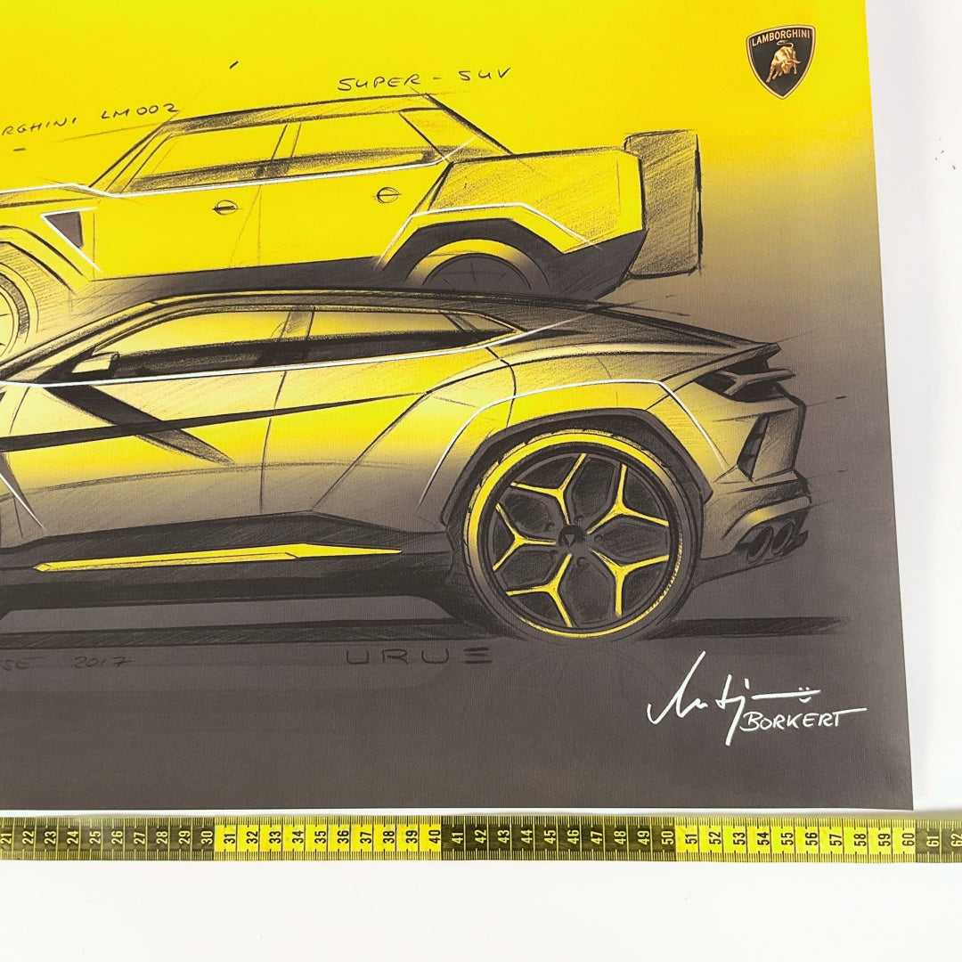 Lamborghini Sketch - LM002 Drawing Poster Mitja Borkert Art signed