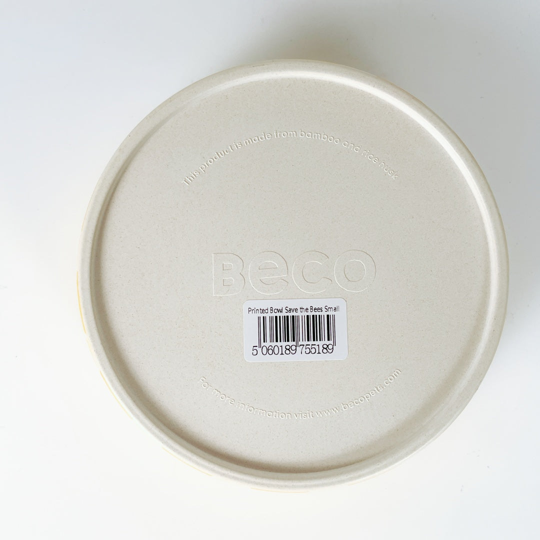 BECO Bamboo Pet Bowl – Yellow Pattern – 14.5cm