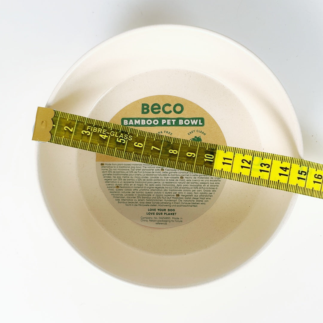 BECO Bamboo Pet Bowl – Yellow Pattern – 14.5cm