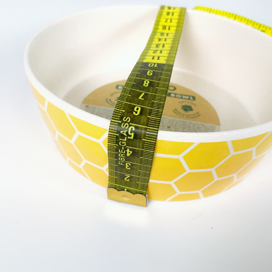 BECO Bamboo Pet Bowl – Yellow Pattern – 14.5cm