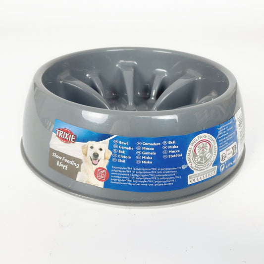 TRIXIE Slow Feeding Bowl – Grey – 16cm