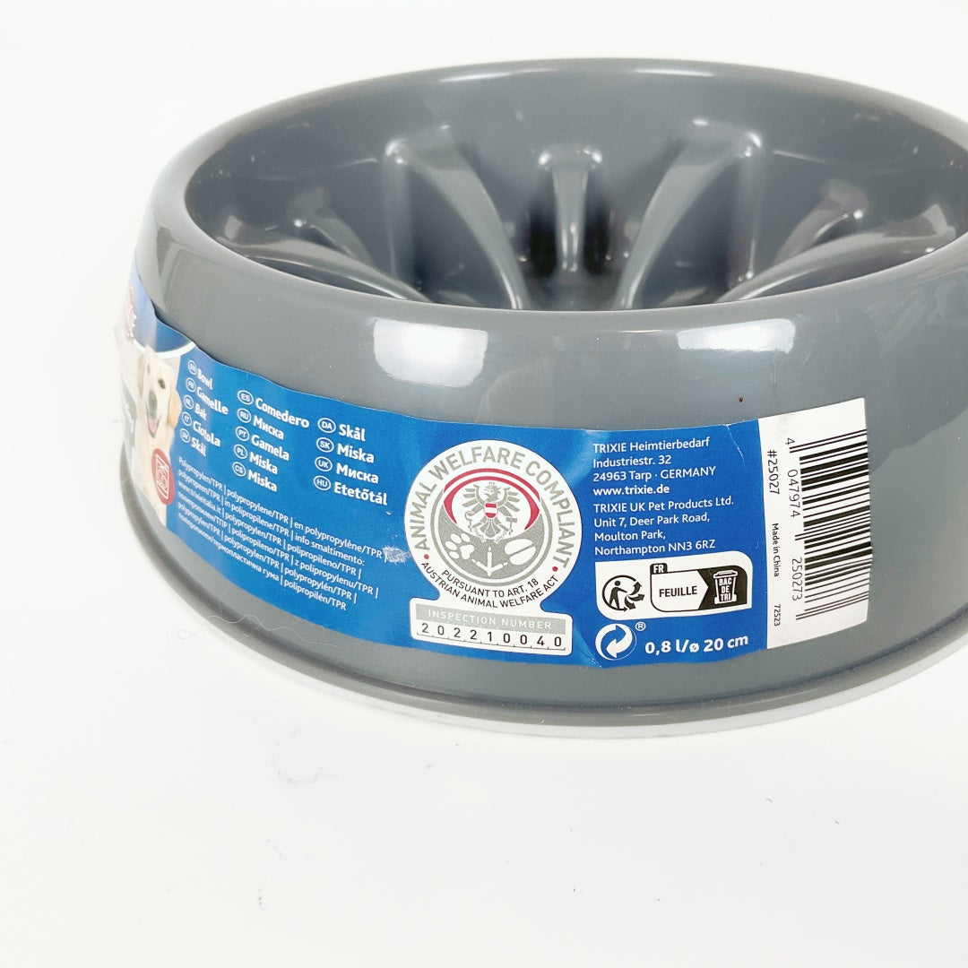 TRIXIE Slow Feeding Bowl – Grey – 16cm