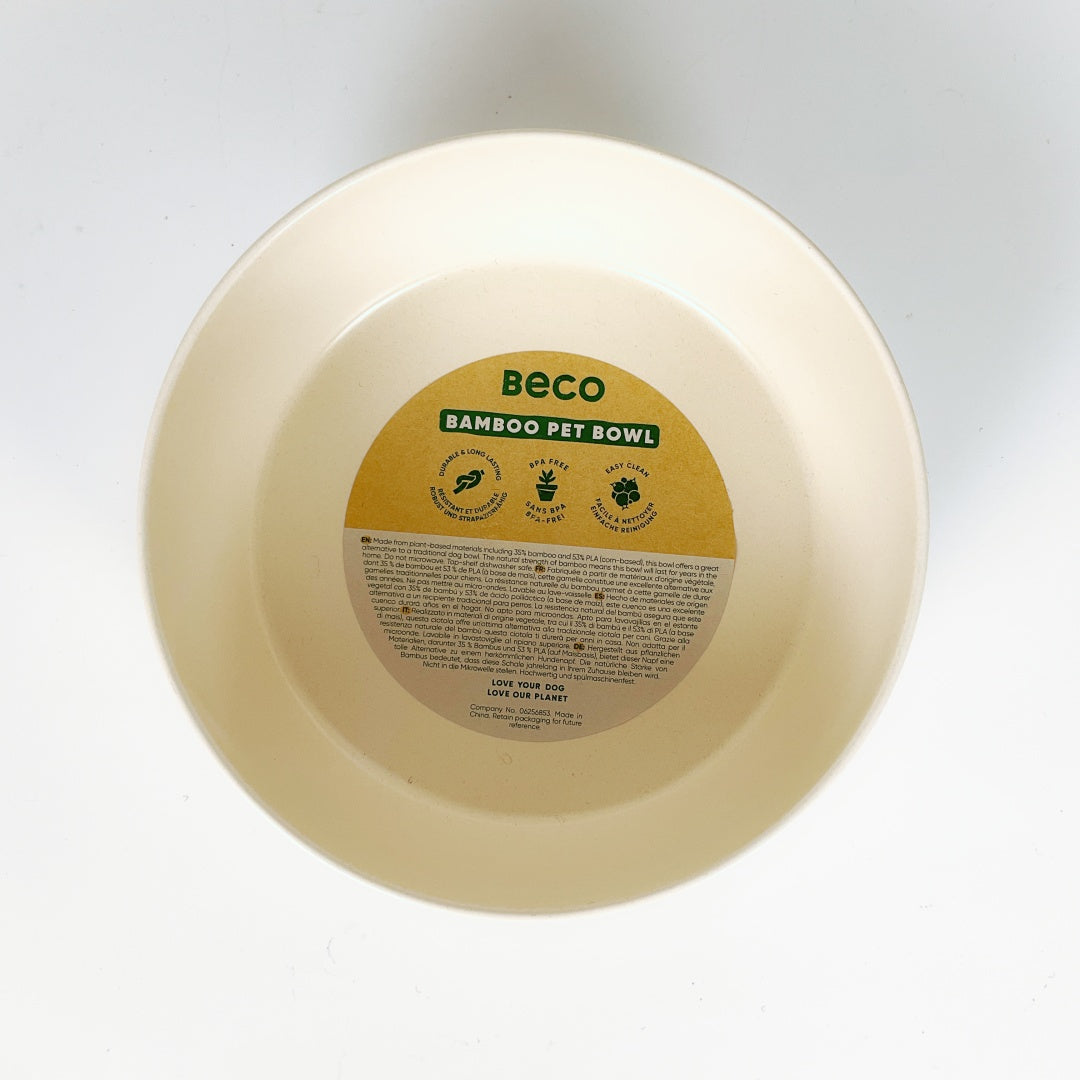 BECO Bamboo Pet Bowl – Natural – 18cm