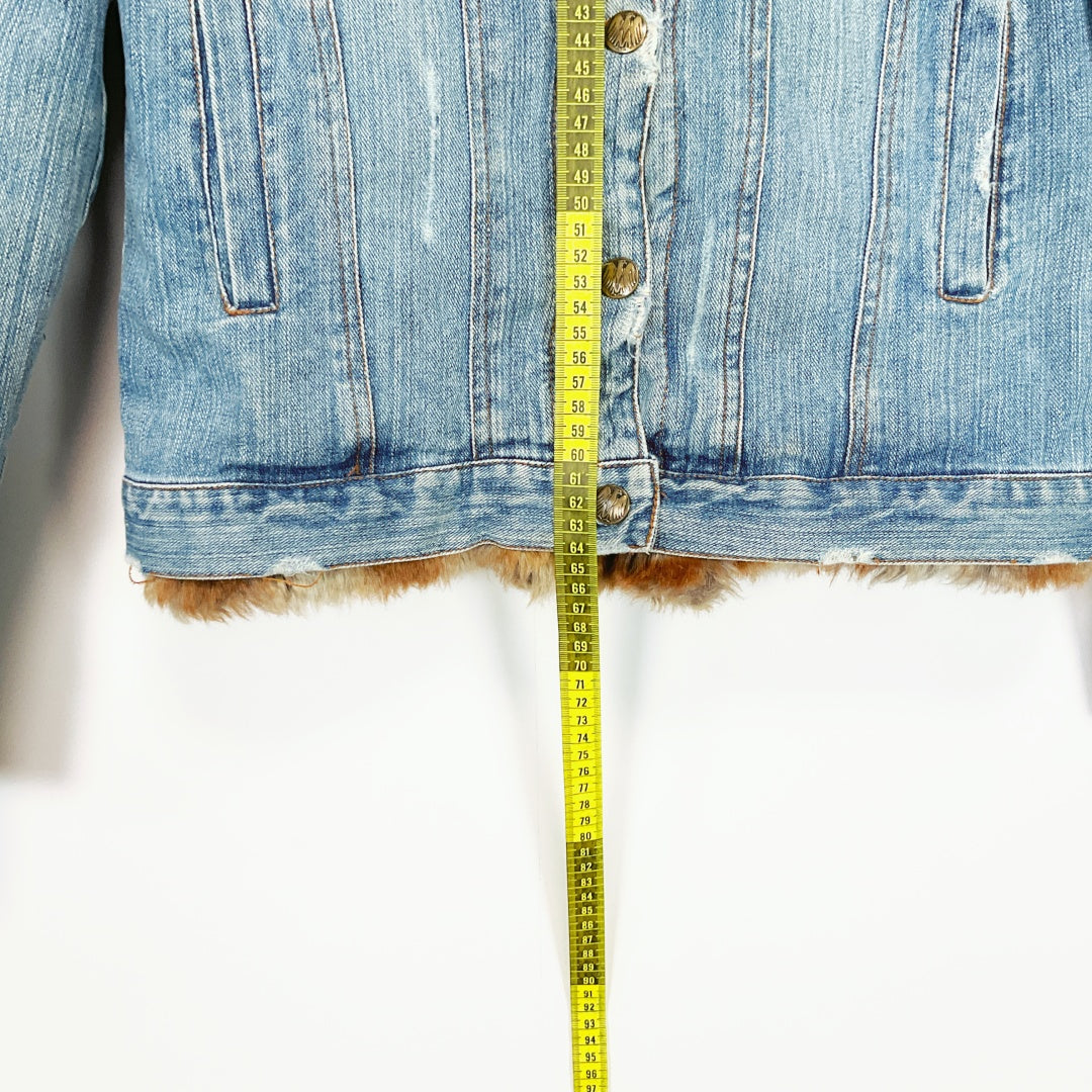 J.J.U - Denim Jacket with Faux Fur