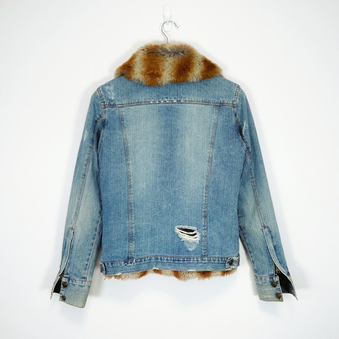 J.J.U - Denim Jacket with Faux Fur
