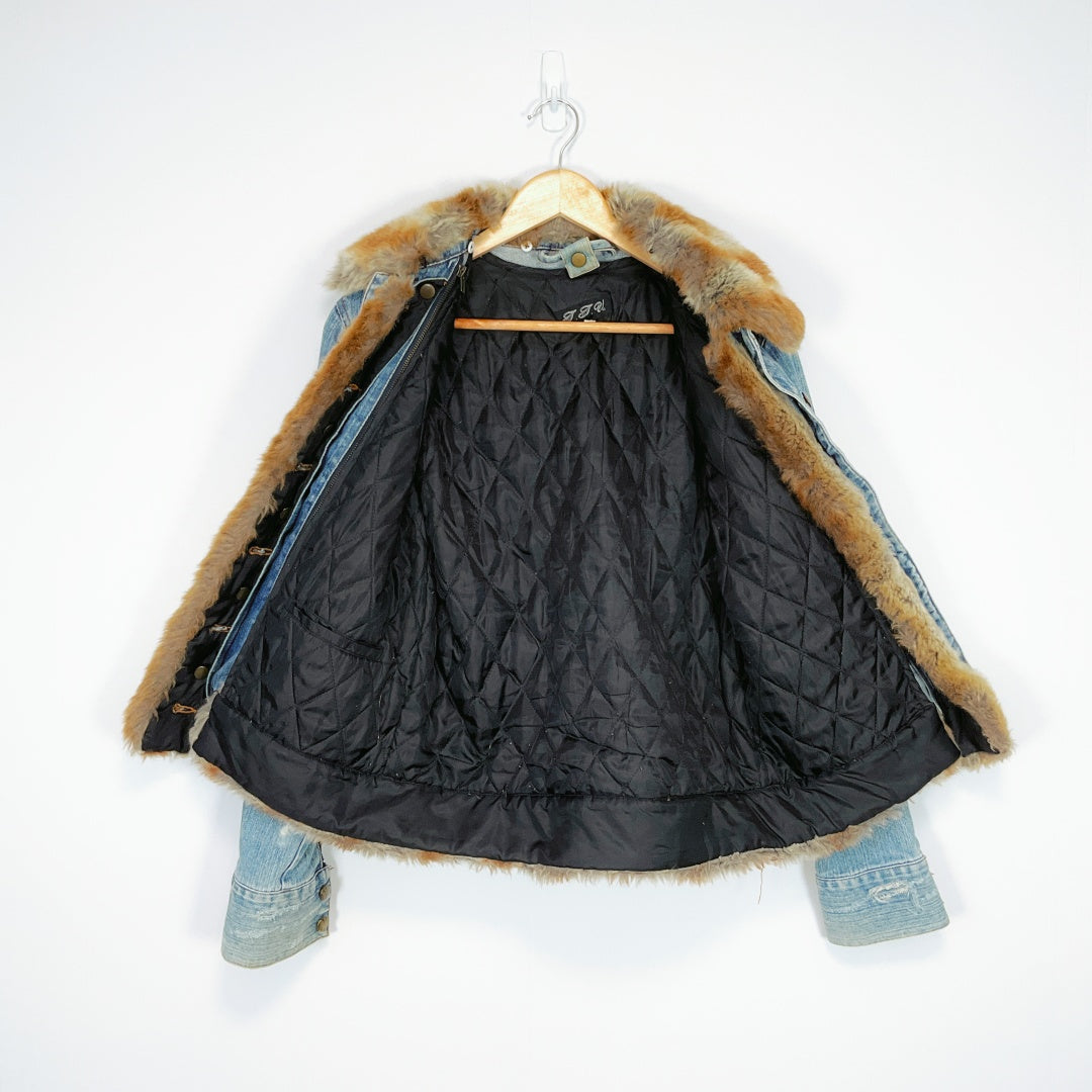 J.J.U - Denim Jacket with Faux Fur