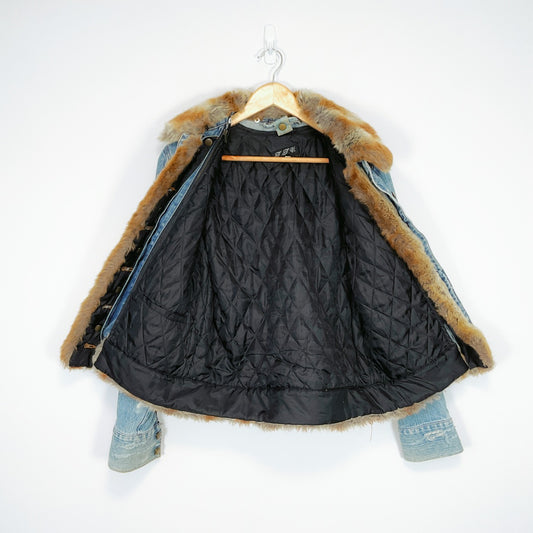 J.J.U - Denim Jacket with Faux Fur