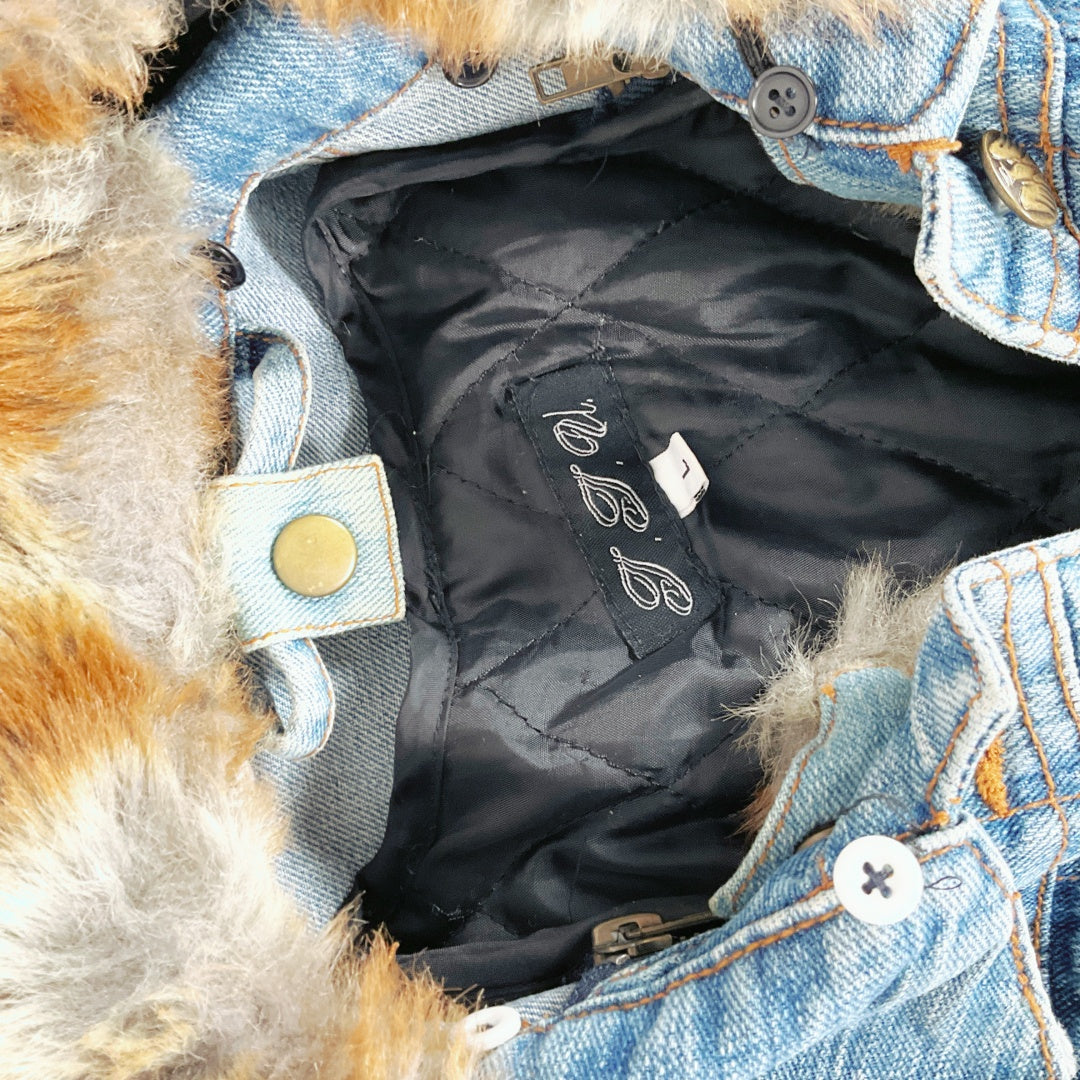 J.J.U - Denim Jacket with Faux Fur