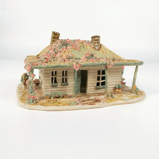 Handmade Ceramic Cottage Ornament - Rustic Garden Cottage Décor