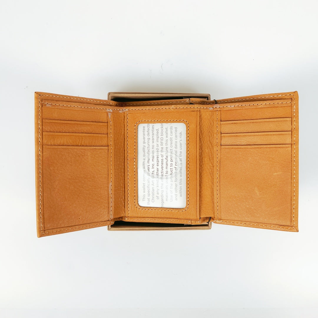 Men's Wallet - Premium Full Grain Leather "On Wings like Eagles Isaiah 40:31"