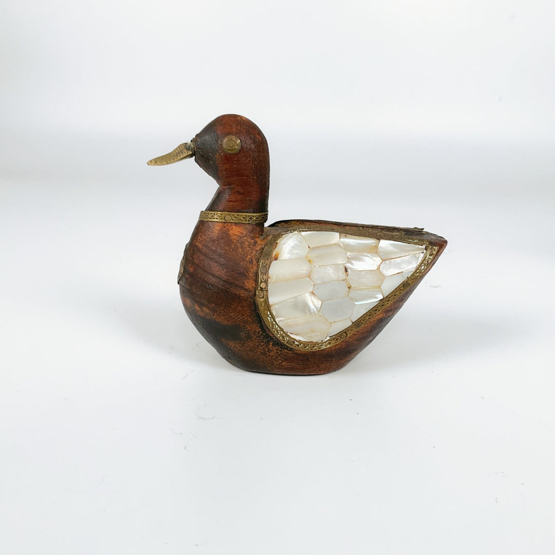 Hand-Crafted Wooden Duck Pair