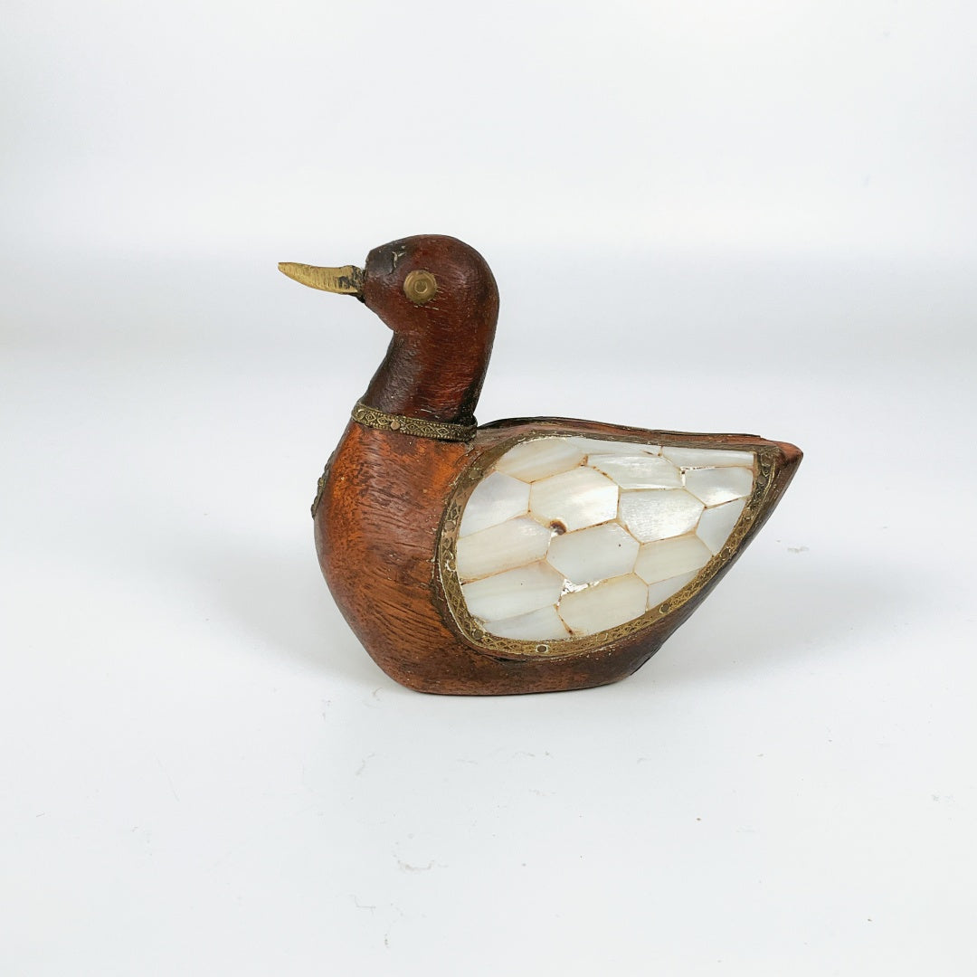 Hand-Crafted Wooden Duck Pair