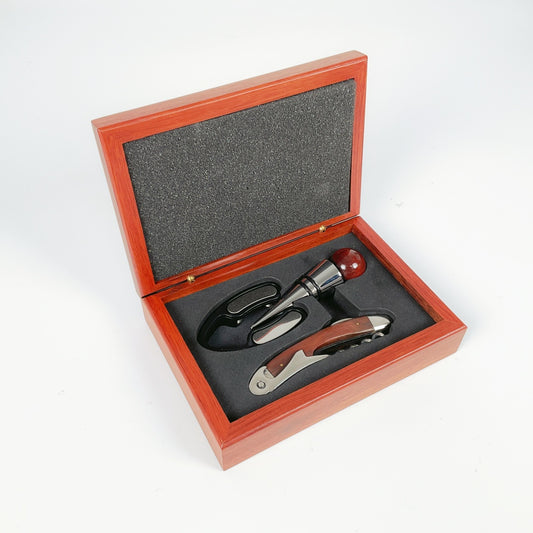 South Australia Police Wooden Wine Accessories Gift Set – Corkscrew Bottle Stopper Set