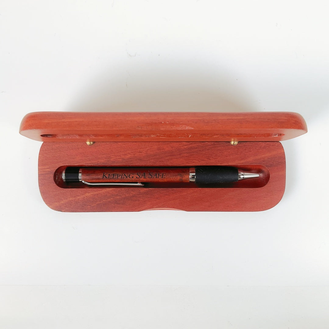 South Australia Police Wooden Gift Box Ballpoint Pen – “Keeping SA Safe” Collectible