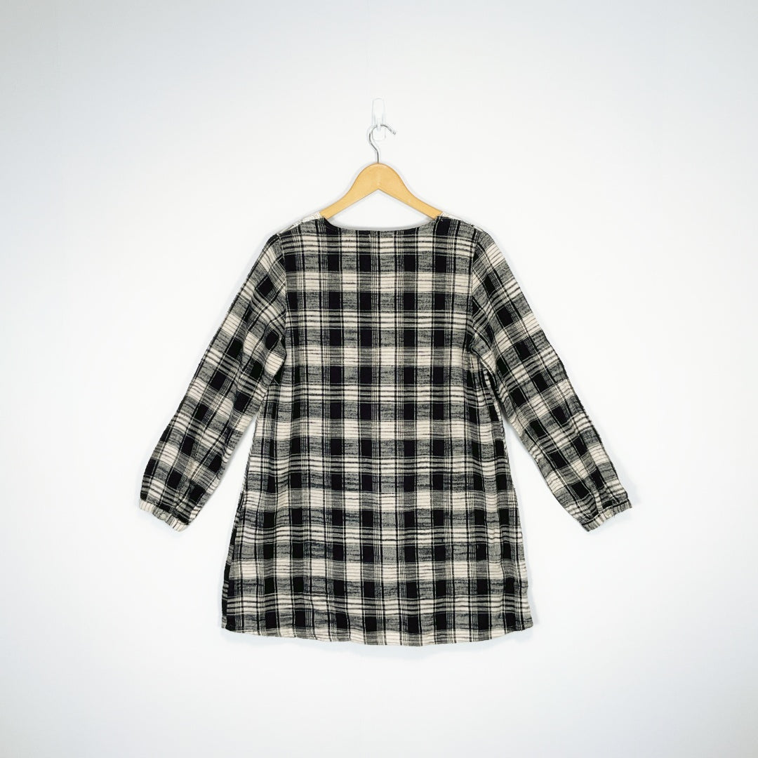 Northern Truck - Plaid square neckline Top