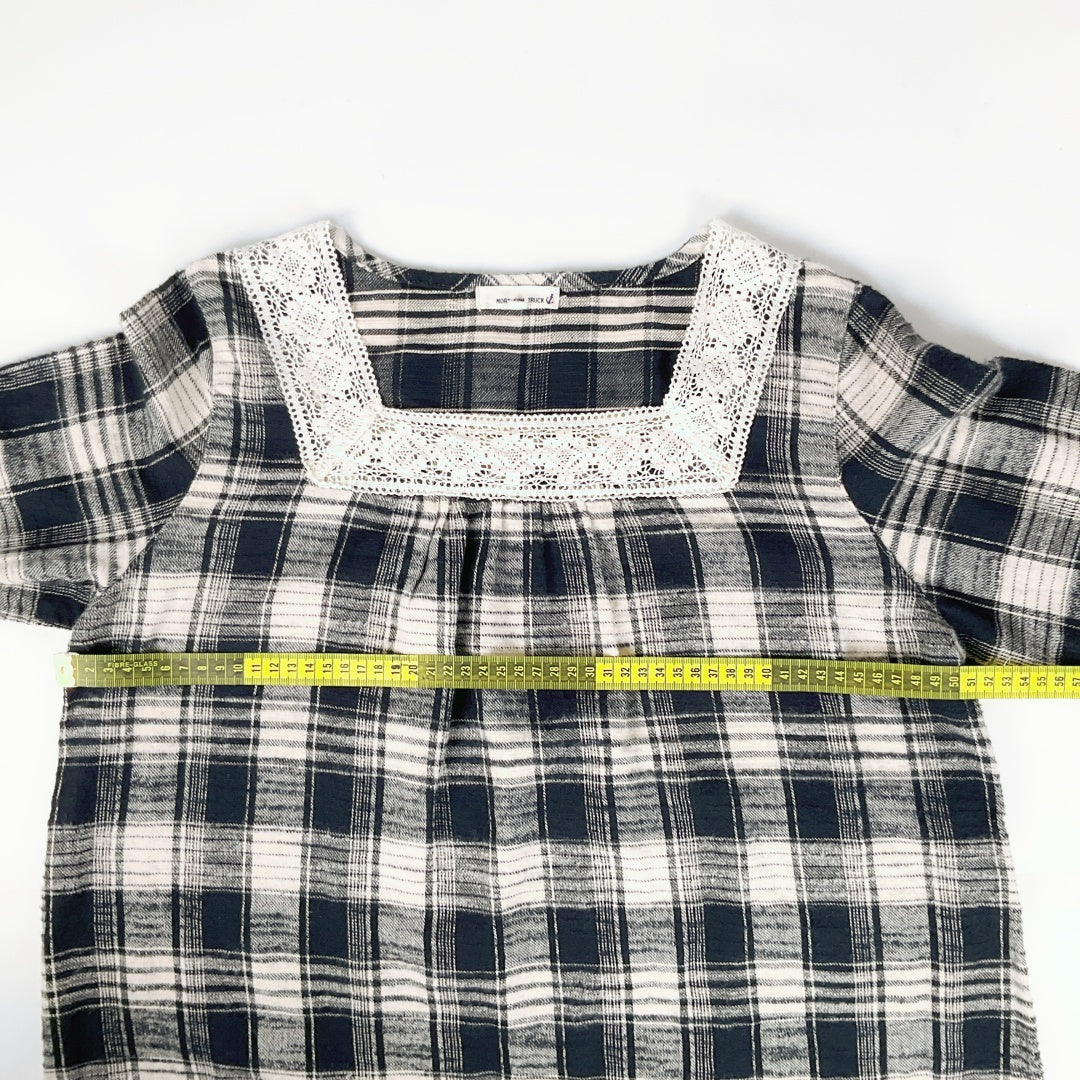 Northern Truck - Plaid square neckline Top
