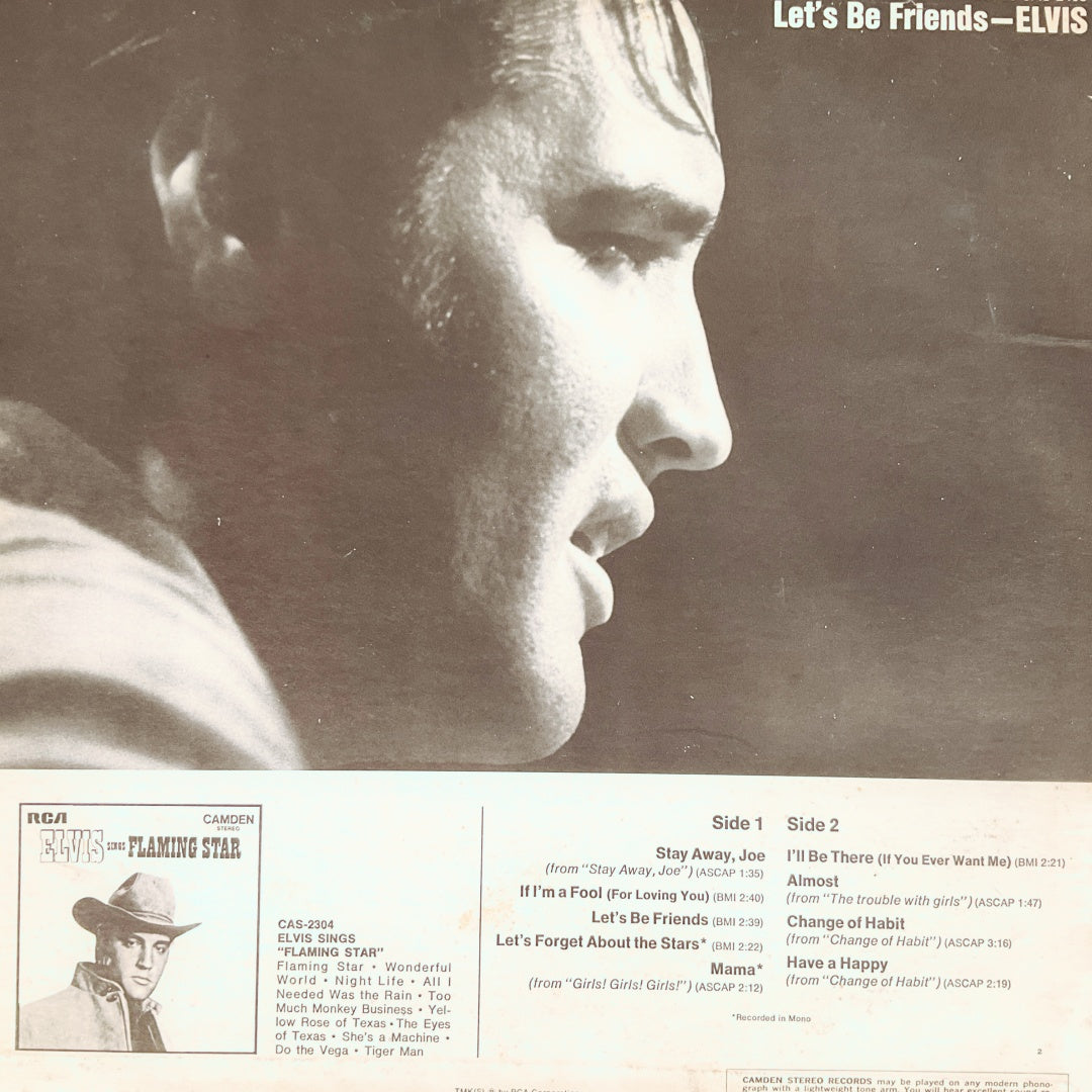 LP Vinyl Record - Elvis Presley Let's Be Friends