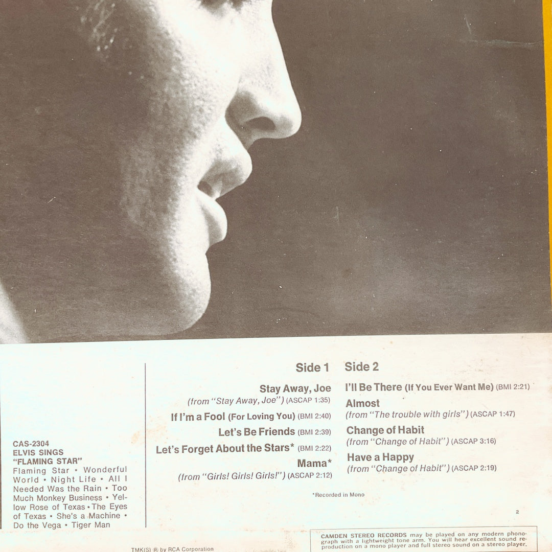 LP Vinyl Record - Elvis Presley Let's Be Friends