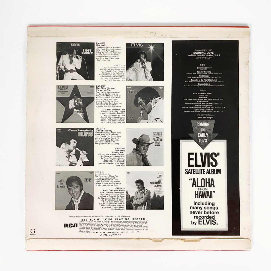 LP Vinyl Record - Elvis Presley Burning Love