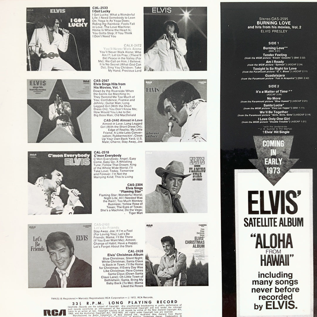 LP Vinyl Record - Elvis Presley Burning Love
