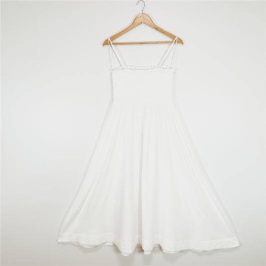 SEED HERITAGE White Cotton Midi Dress