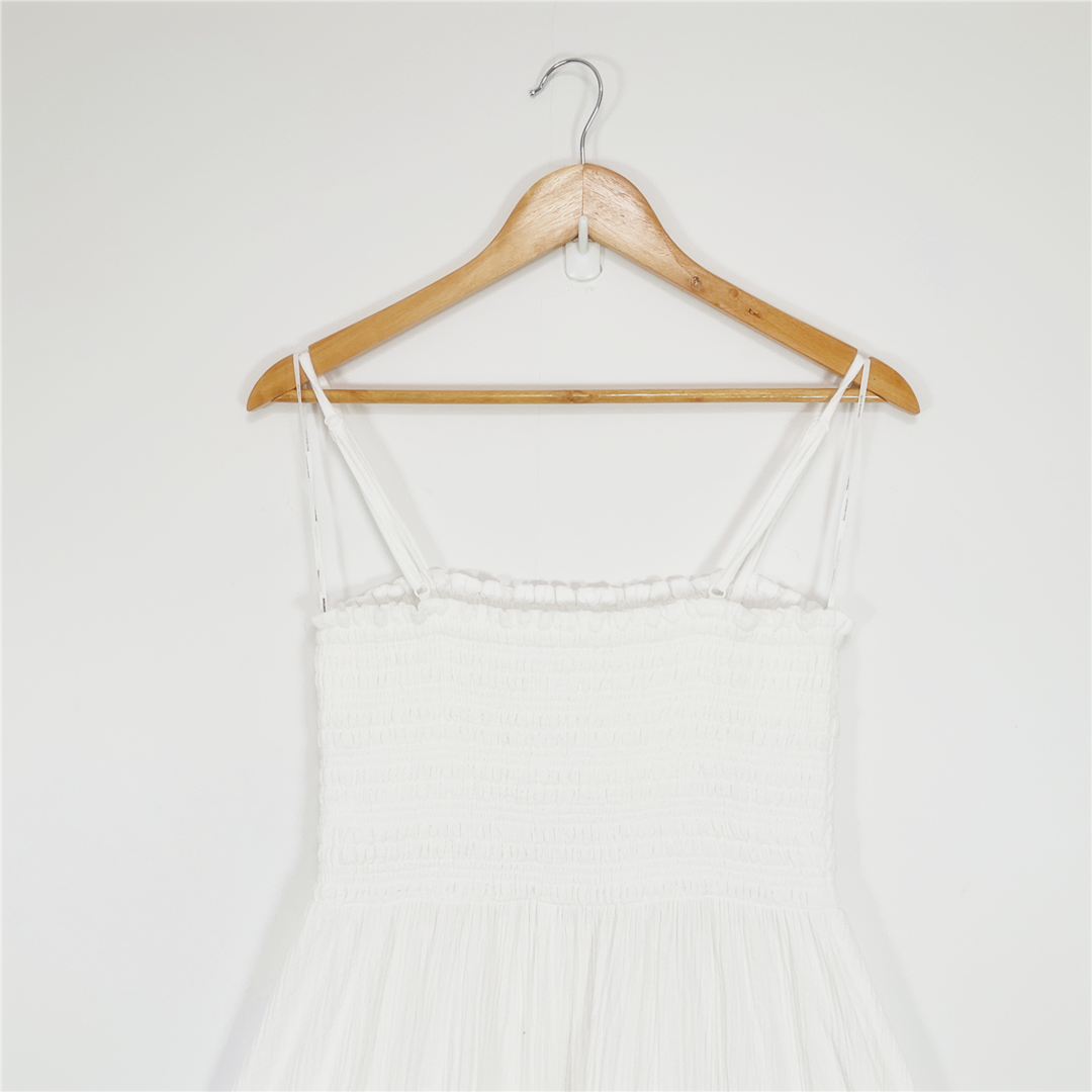SEED HERITAGE White Cotton Midi Dress