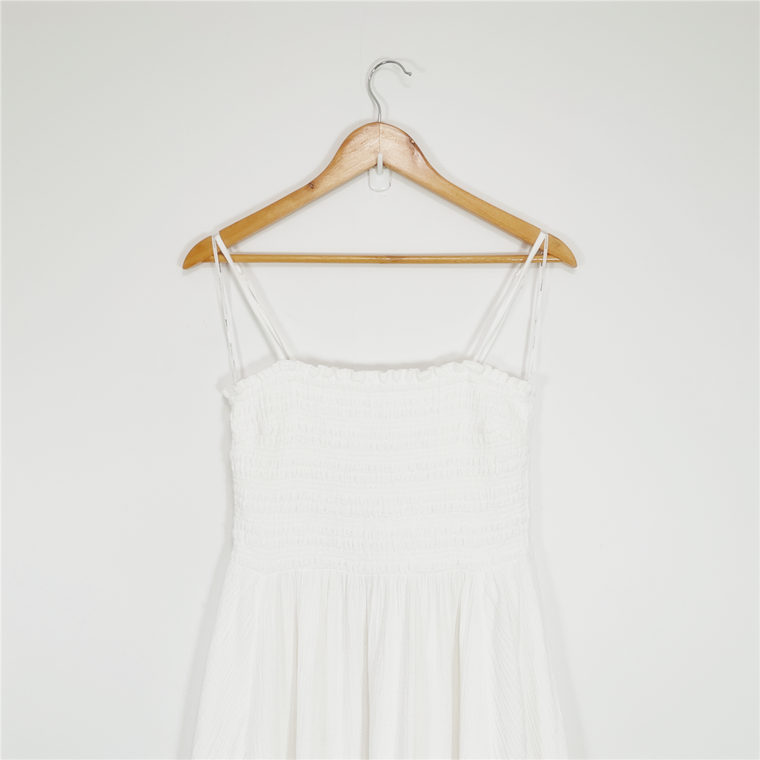 SEED HERITAGE White Cotton Midi Dress