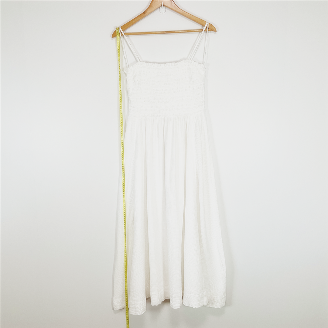 SEED HERITAGE White Cotton Midi Dress