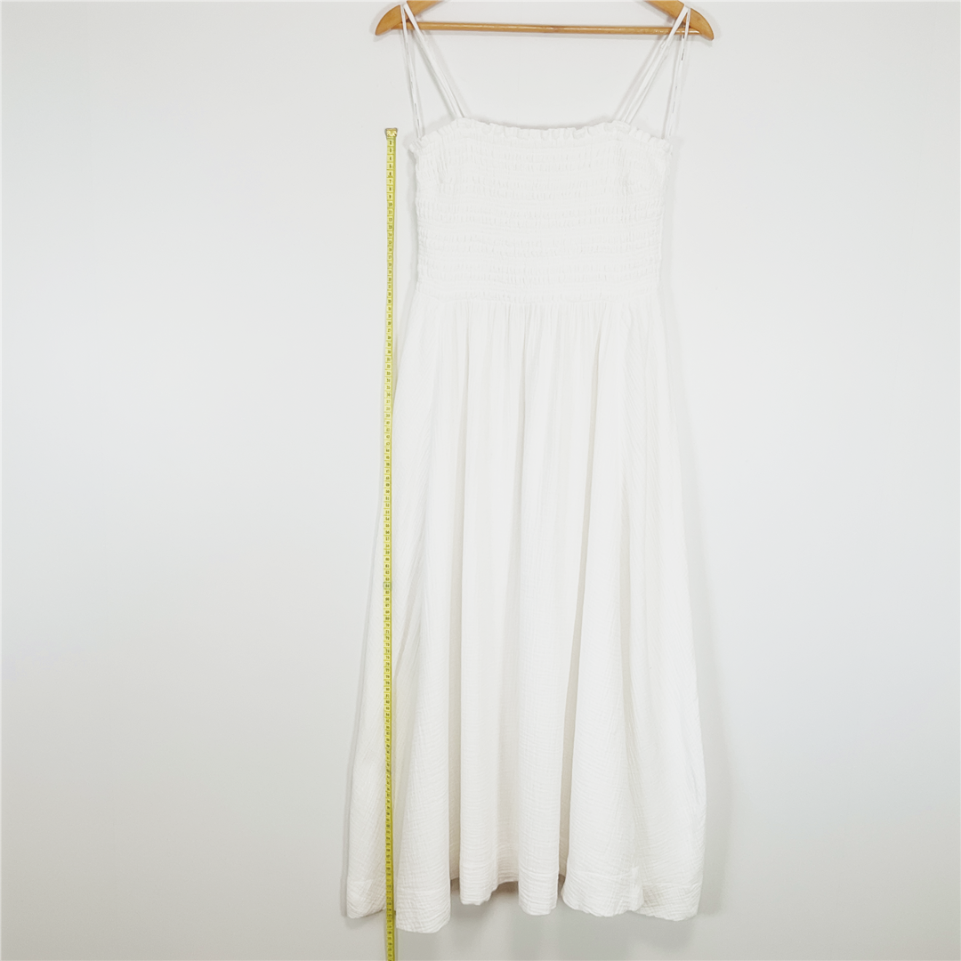 SEED HERITAGE White Cotton Midi Dress