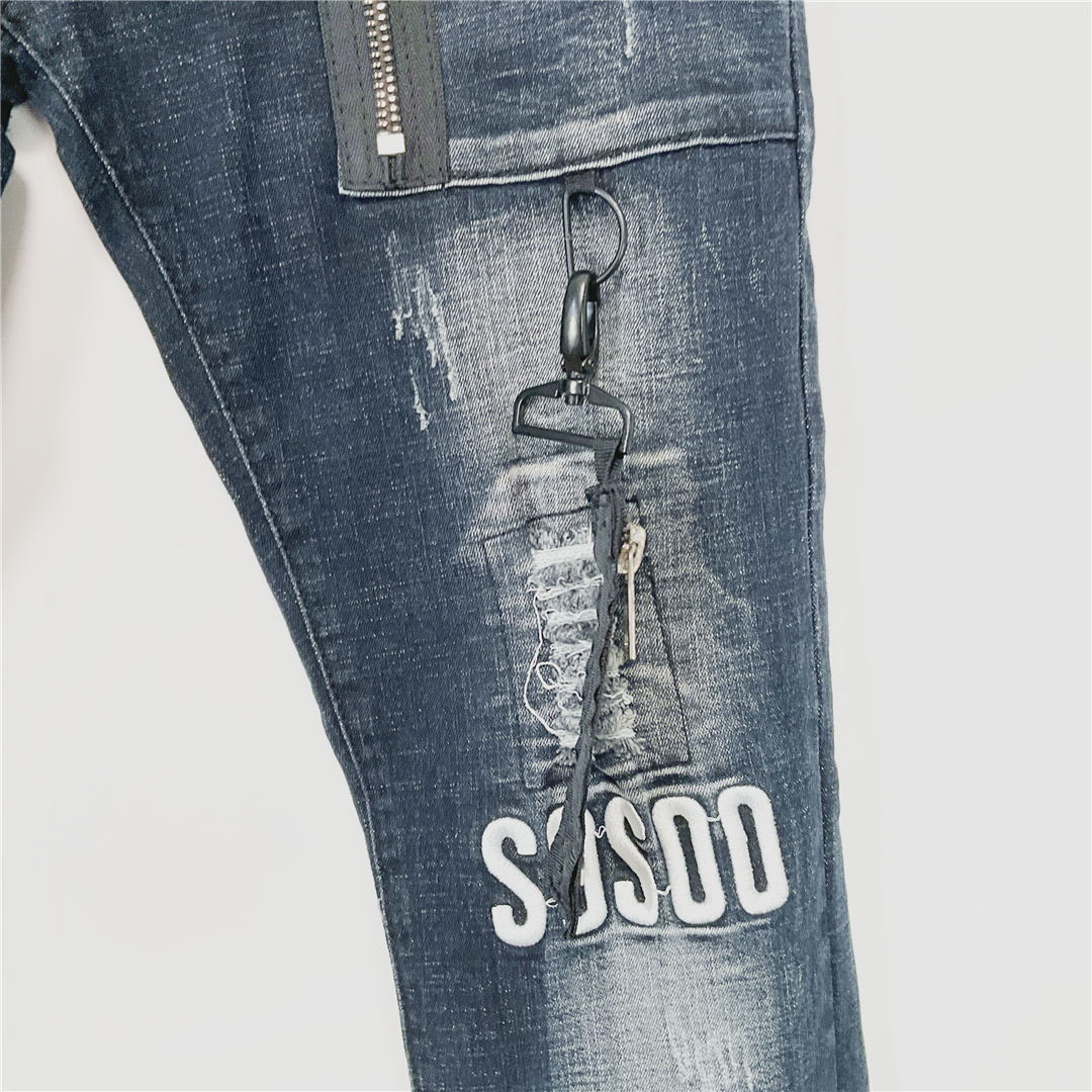 SOSOO.JEANS1971 Distressed Stretch Jeans