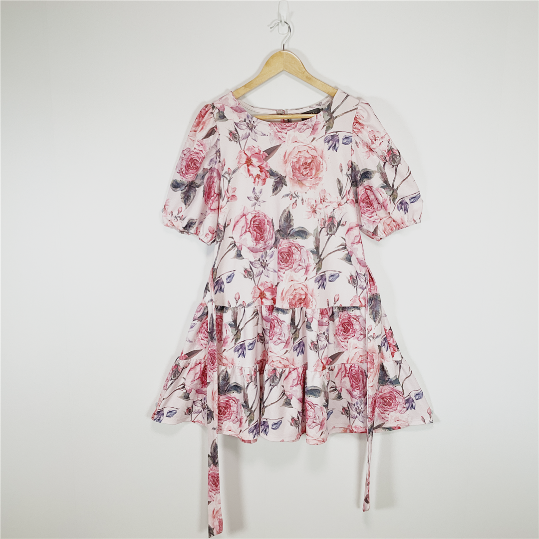 MIRROU Floral Puff Sleeve Dress