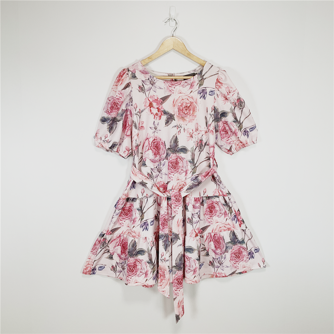 MIRROU Floral Puff Sleeve Dress
