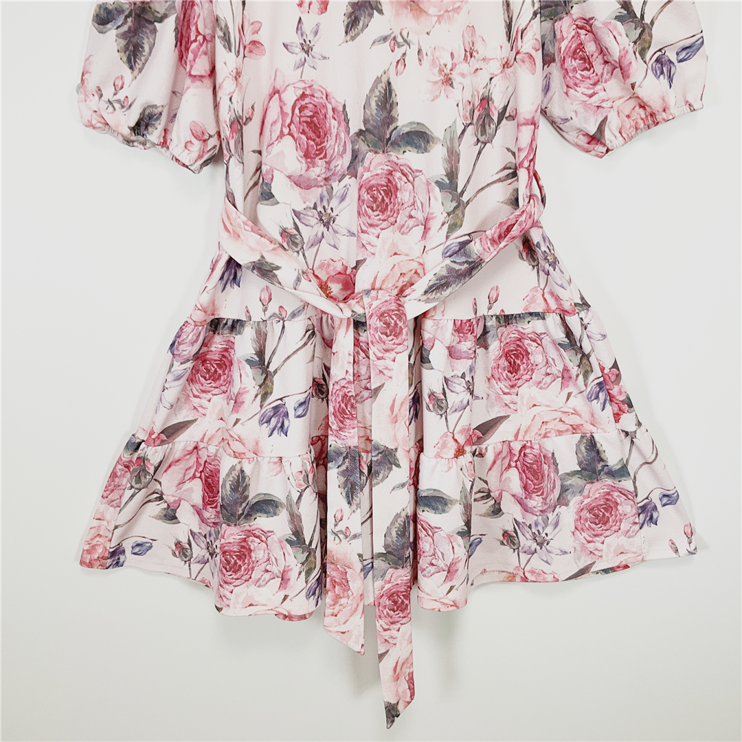 MIRROU Floral Puff Sleeve Dress