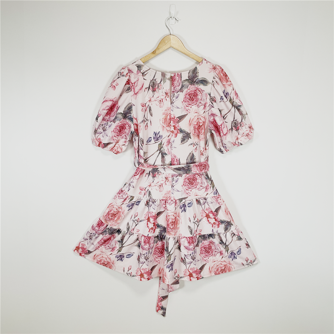 MIRROU Floral Puff Sleeve Dress