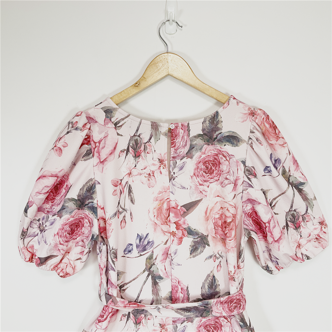 MIRROU Floral Puff Sleeve Dress