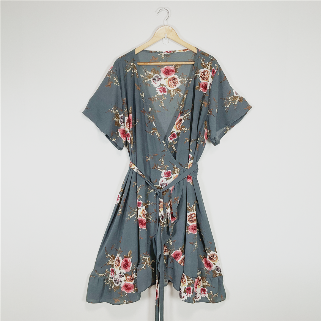 RUBY & RAIN Floral Wrap Dress