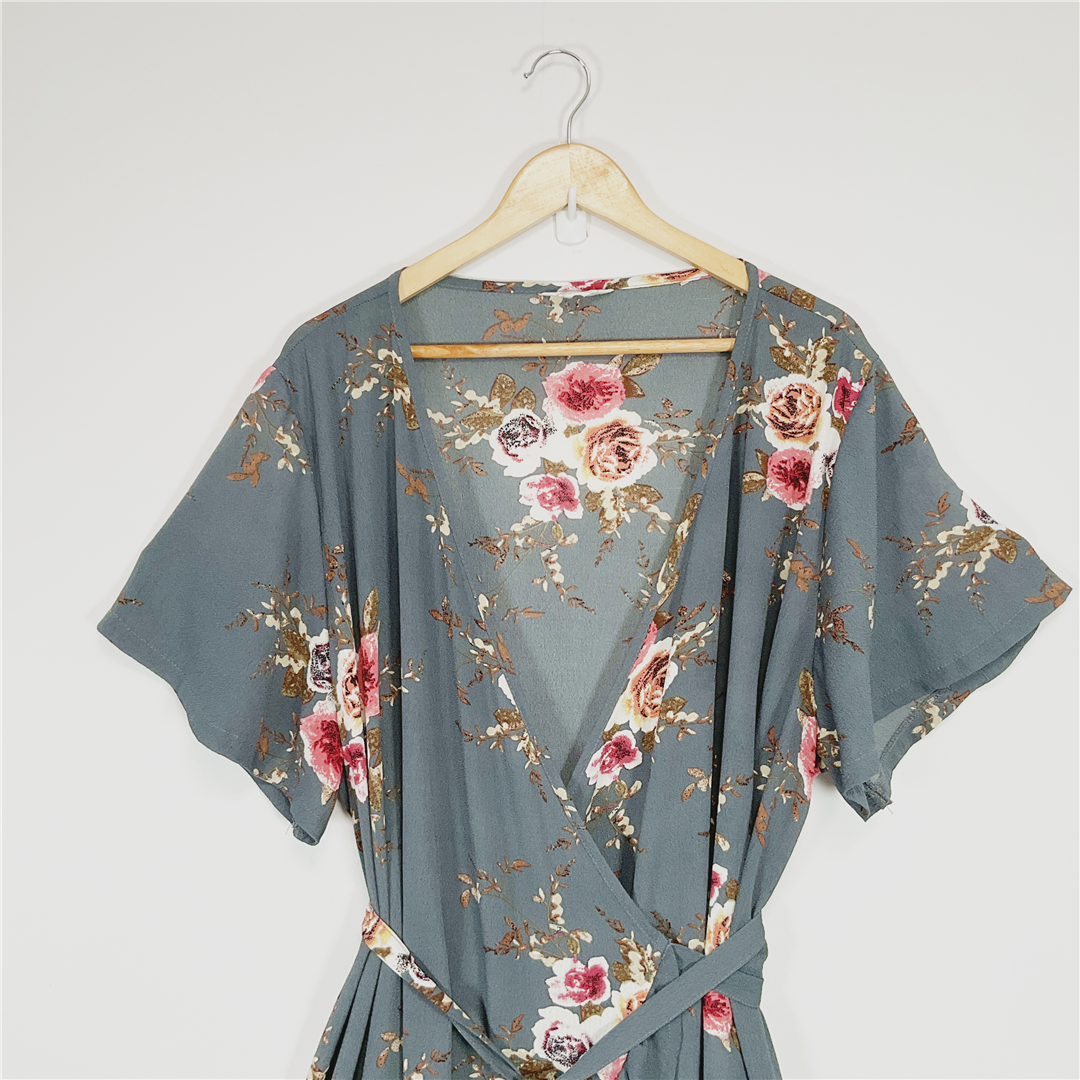 RUBY & RAIN Floral Wrap Dress