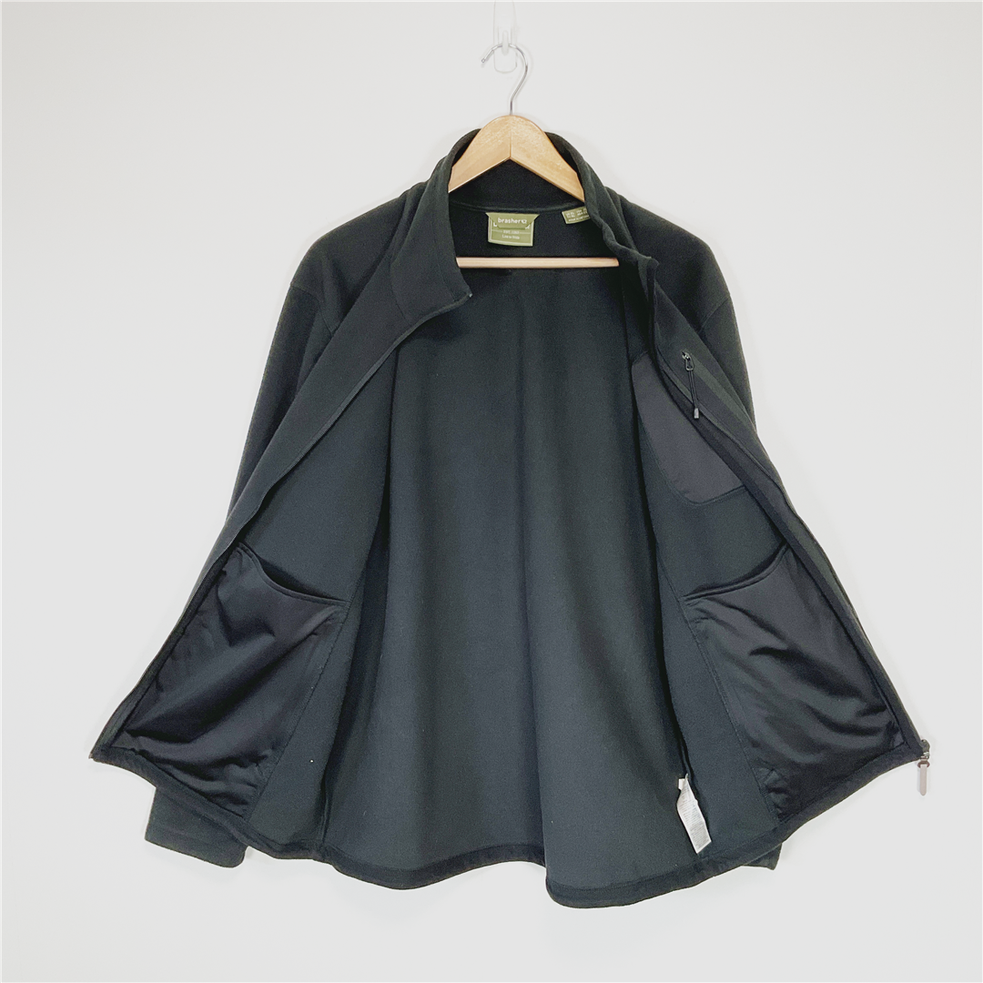 BRASHER Men's Black Full Zip Fleece Jacket XL