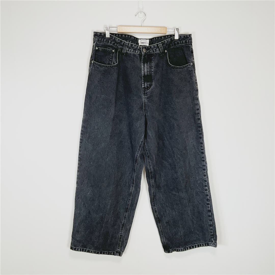 ABSENT XL Baggy Fit Black Wash Jeans W38