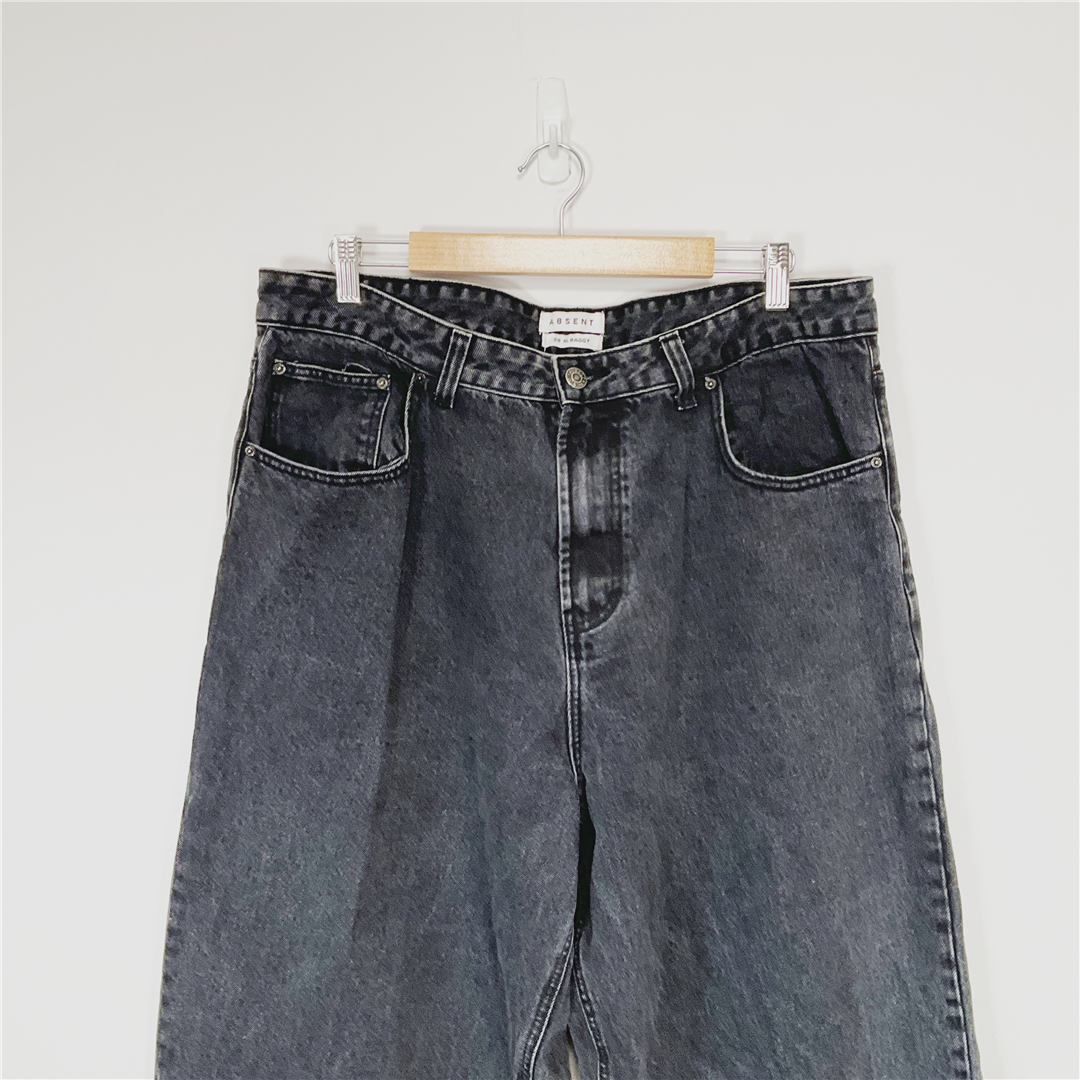 ABSENT XL Baggy Fit Black Wash Jeans W38