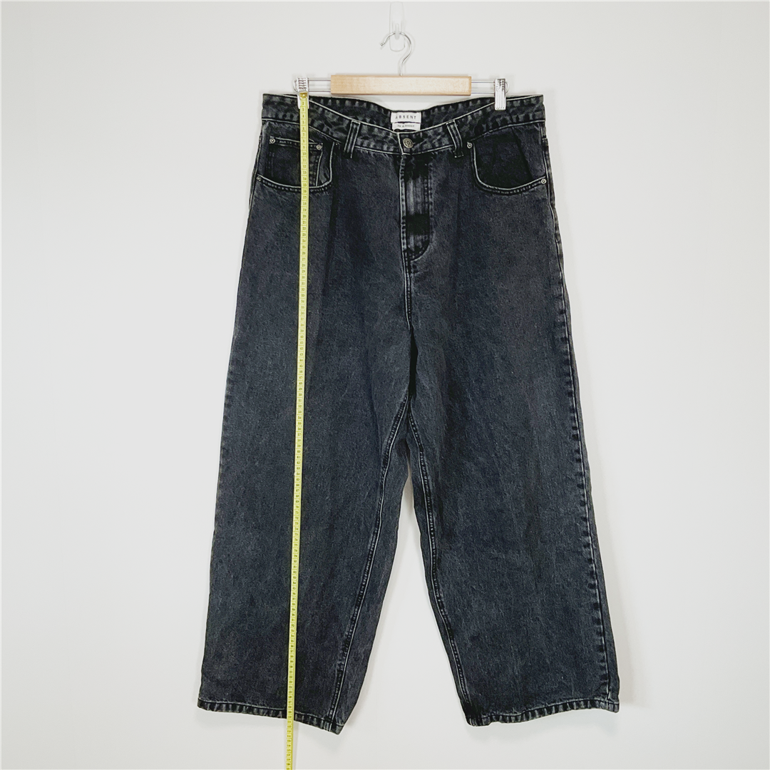 ABSENT XL Baggy Fit Black Wash Jeans W38